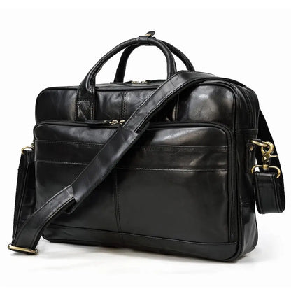 Elegante Luxe: Leren Laptop Tas voor de stijlvolle Professional.