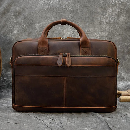 Elegante Luxe: Leren Laptop Tas voor de stijlvolle Professional.