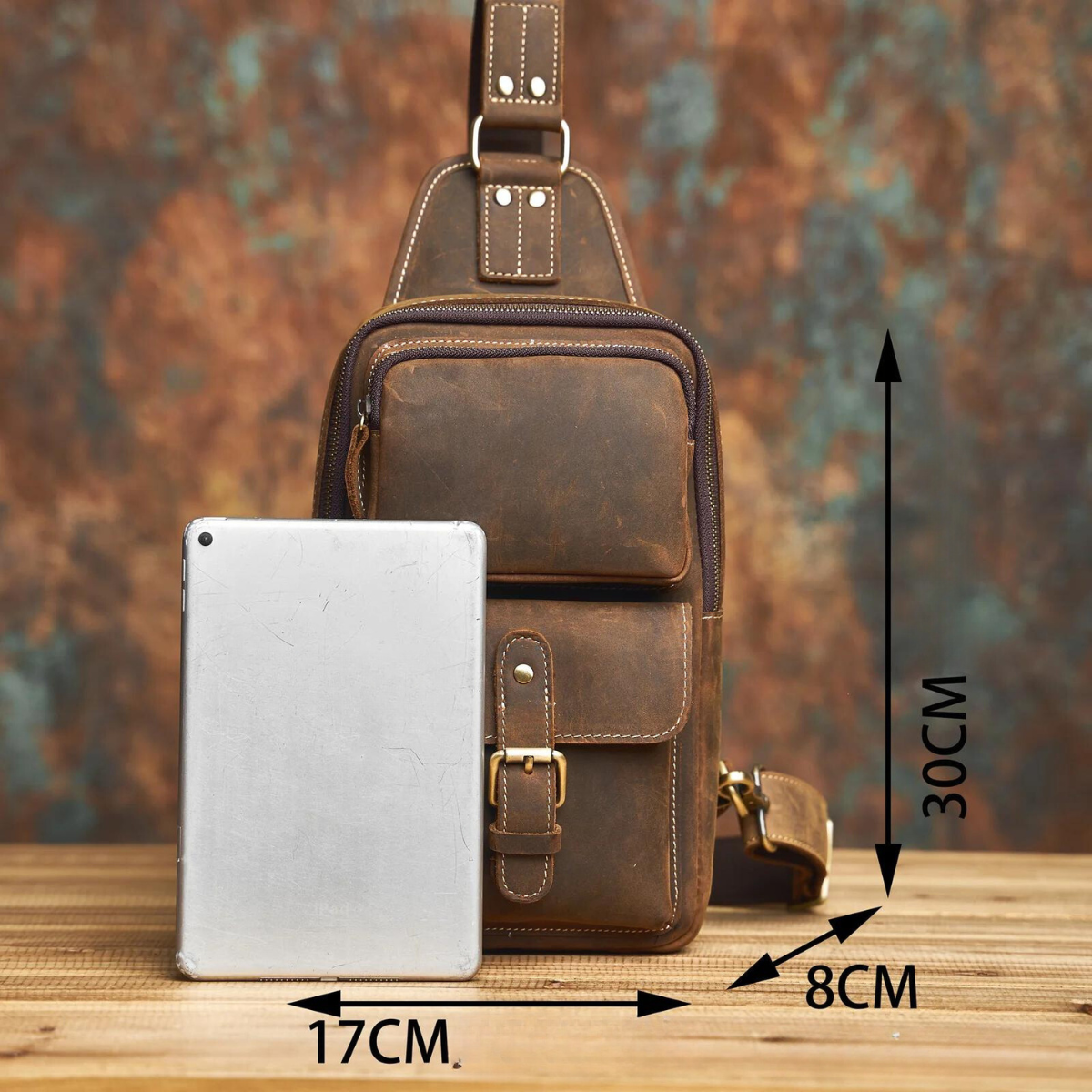 Robuust & Stijlvol: De Ultimate Leren Borsttas voor Mannen.