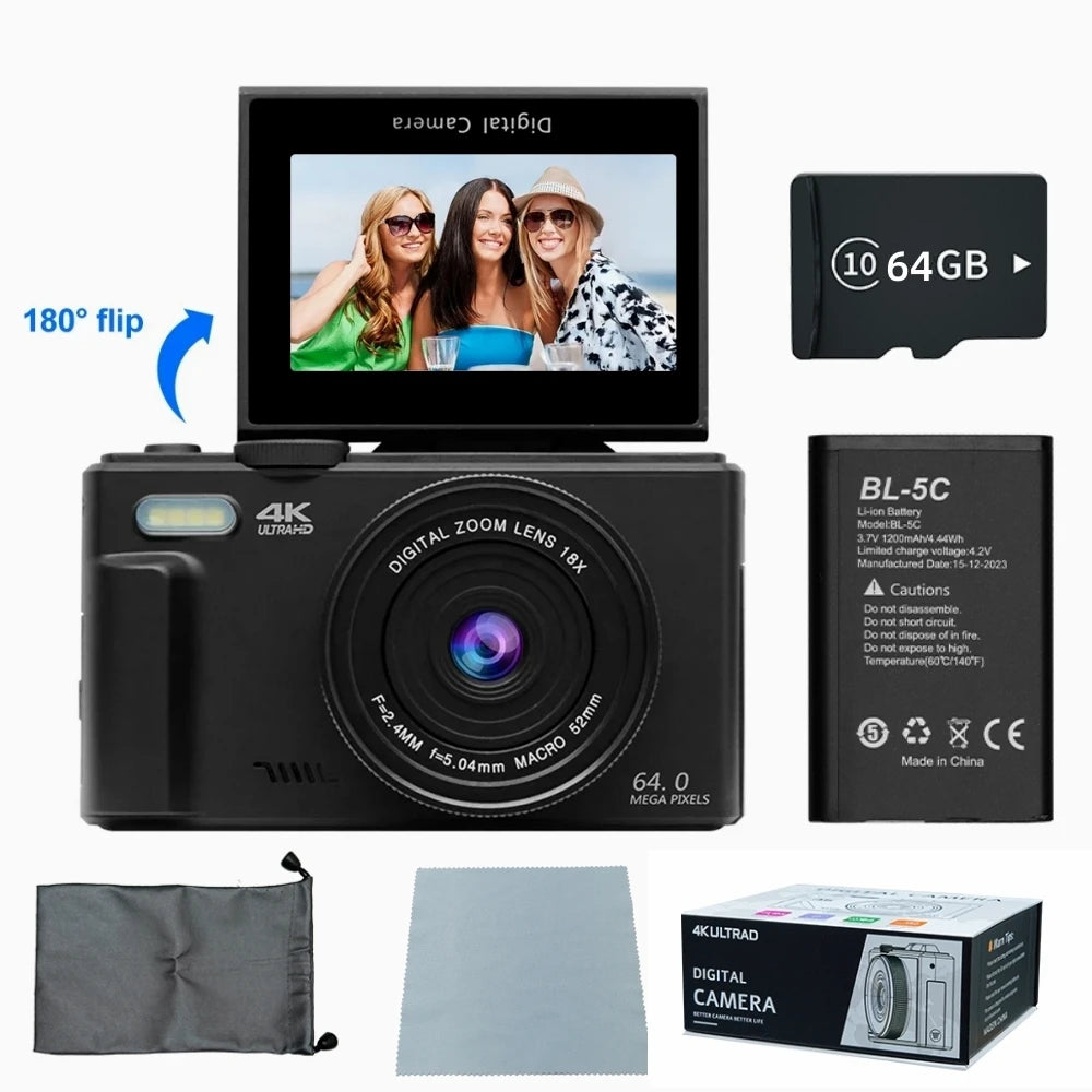 Ontdek de wereld in detail met de PixelPerfect™ 64 MP Digitale Camera.