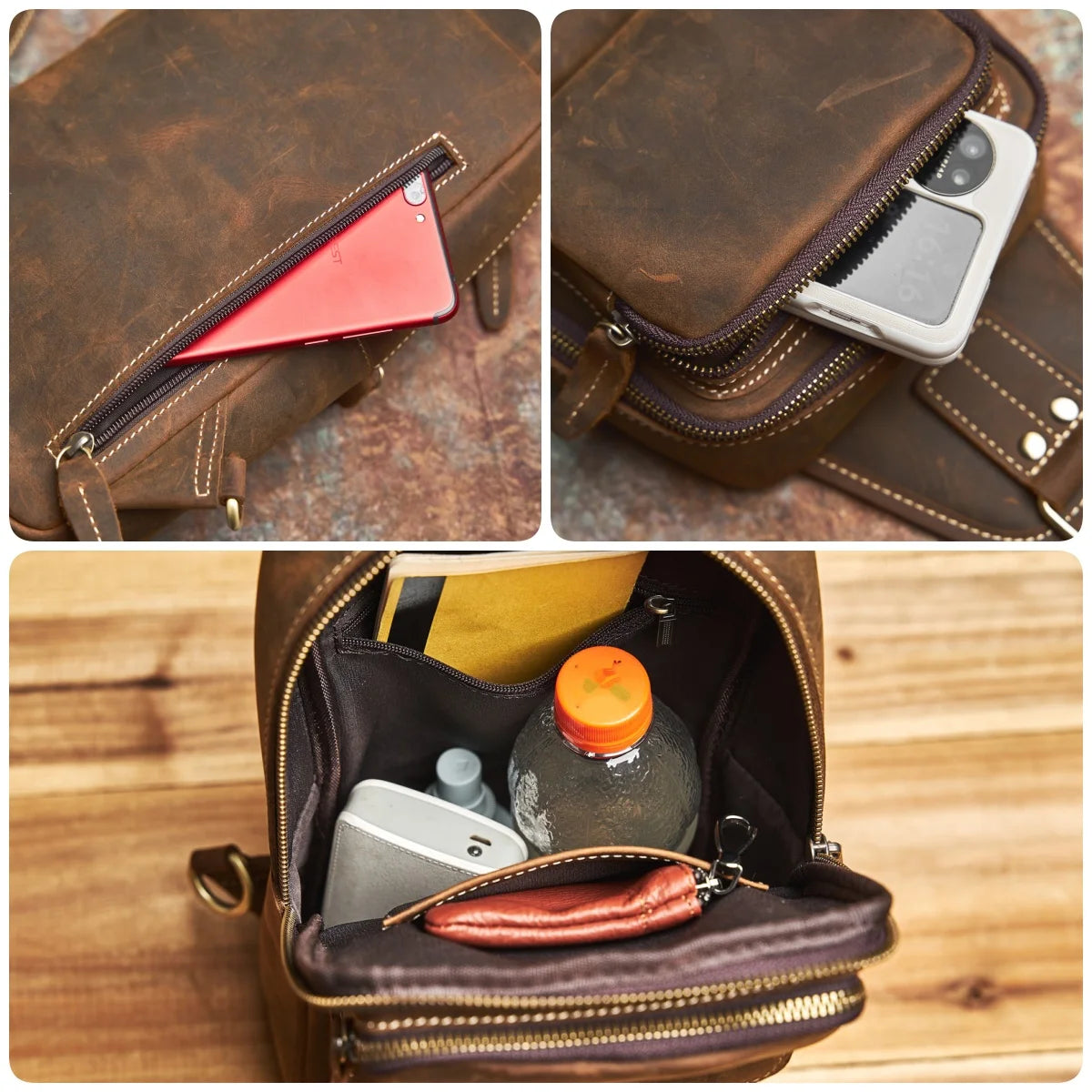 Robuust & Stijlvol: De Ultimate Leren Borsttas voor Mannen.